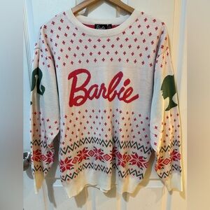 Barbie Festive Knit Sweater in Pink and Green
-A-